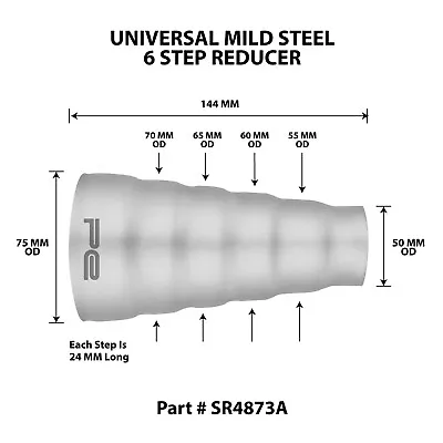 £12.82 • Buy Universal Mild Steel Exhaust 6 Step Reducer Adapter Connector Tube Pipe Cone