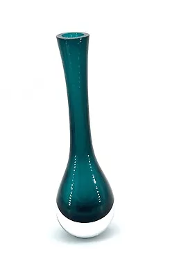 Vintage Green  Vase By Pilgrim Glass Hand Blown Smooth Pontil **Read Desc** • $25