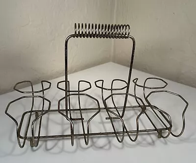 Vintage 1960s Mid Century MCM Metal 8 Cup Drink Caddy Carrier Kitchen Barware • $28