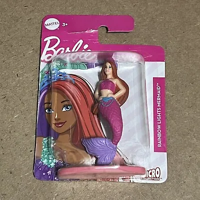 Barbie Rainbow Lights Mermaid Micro 2.5” Mini Figure Cake Topper Mattel NEW • $5