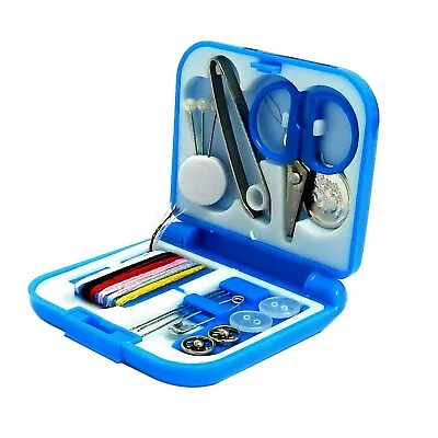 Portable Travel Small Home Sewing Kit Case Needle Thread Tape Scissor Mini Set • £2.75