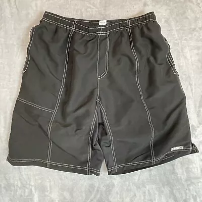 Canari Men's Lined Padded Black  Stretch Waist Biking Shorts Breathable W34 L-XL • $9.94