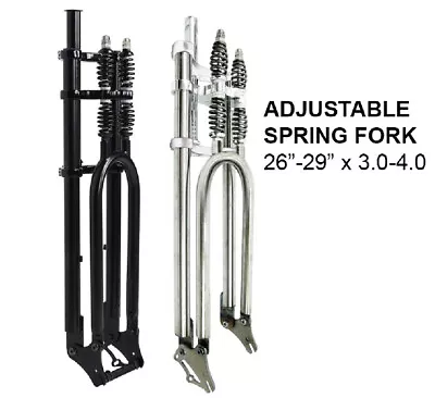 Adjustable Dual Spring 1-1/8  Bike Fork With Disc Mount 29 X3.0 - 4.0 DIY Fork • $299.99