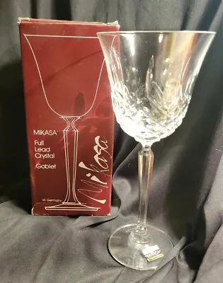Vintage Mikasa Full Lead Crystal Wine Goblet Claridge TS111 • $12.88