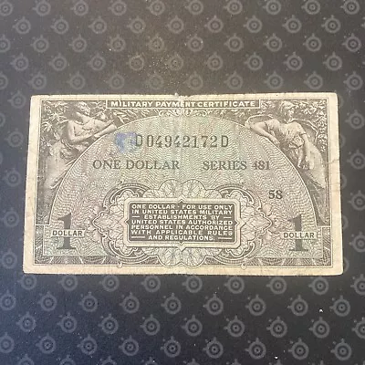 Military Payment Certificate Series 481- 1 Dollar • $10