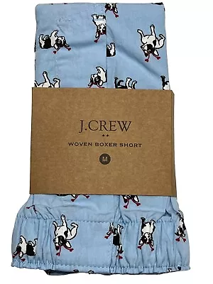 NWT J CREW Boxer Underwear Sz M-L Light Blue Dogs Red Hearts #12 • $22