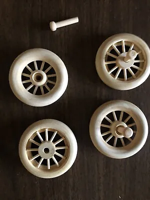 Unused Set Of 4  Wooden Spoke Wheels For TOY Cart Or Wagon 2-3/4” • $20