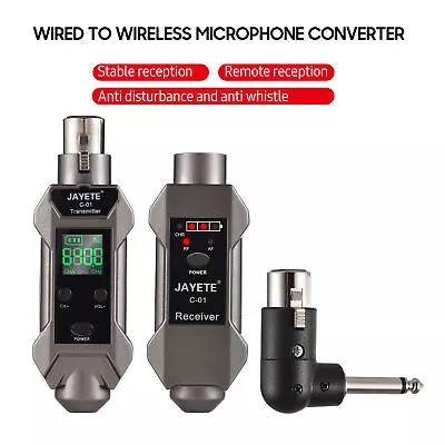 Wired To Wireless Microphone System Converter Transmitter Receiver Rechargeable • $35.09