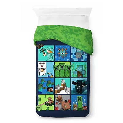 Minecraft Gamers Twin Full Bed Comforter And Sham Reversible  Kids Bedding • $65.99