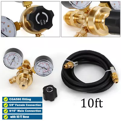 Argon CO2 Mig Tig Flow Meter Regulator Welding Flowmeter Gas Gauge Welder + Hose • $40