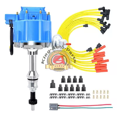 BLUE HEI Ignition Distributor &Spark Plug Wires For Ford Small Block 260 289 302 • $79.41