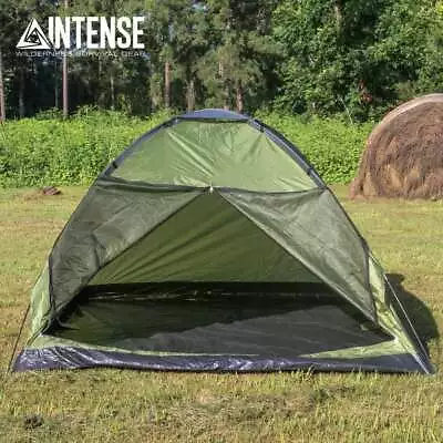 Intense 4 Person Weatherproof Dome Tent For Camping Olive Drab Camo W Easy Setup • $30.98