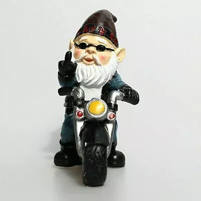 Home Garden Decor Novelty Naughty Garden Dwarf Motorcycle Statues Ornaments Gift • $16.49