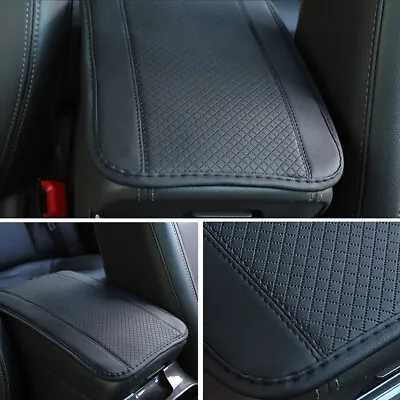 All Black Parts Leather Armrest Cushion Cover Center Console Box Mat Protector • $11.49