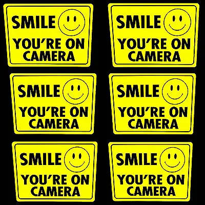 LOT 6 SMILE YOU ARE ON STORE SECURITY CCTV VIDEO CAMERA WARNING STICKER DECALs • $9.95