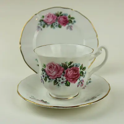 Mayfair Pink Rose Trio Cup Saucer & Plate Vintage English Bone China • £6.50