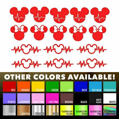 Mickey Heartbeat Minnie Mouse Ear Vinyl Decal For Wall Sticker Wall Window Decor • $11.90