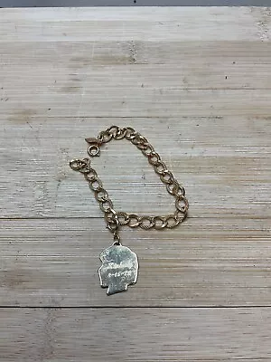 Vintage  SARAH COVENTRY MCM Gold Tone Bracelet Girl Silhouette Charm C46 • $17.99