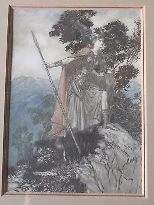 Antique 1910 ARTHUR RACKHAM Wagners Ring Cycle Lord Rings Interest Print Framed • £15