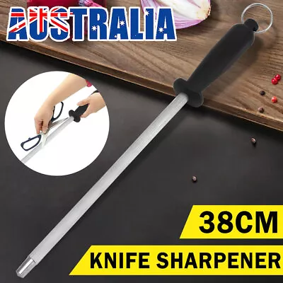 38CM Knife Sharpener Diamond Sharp Stick Rod Scissor Chef Sharpening Steel Bar • $11.85