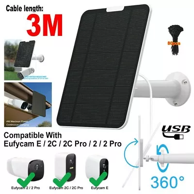 $21.99 • Buy 3.5W Solar Panels For Eufycam Eufy Cam E/2C/E/2 Pro Wall Mount 13ft Power Cable