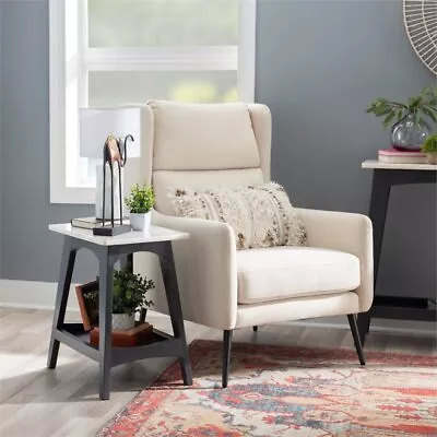 Linon Pace Marble And Wood Side Table In Gray • $145.57