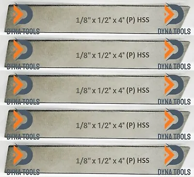5x Cut Off Blade (1/8  X 1/2  X 4 ) M2 Grade HSS Hardened & Ground Parting Tool • $34.99