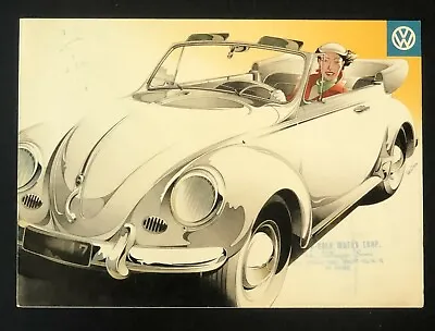 1958 Volkswagen Bug Convertible Sales Brochure VW Beetle Artwork Vintage • $74.99