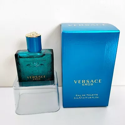 Versace Eros Pour Homme Eau De Toilette Travel Mini For Men 5ml New In Box!! • $29.95