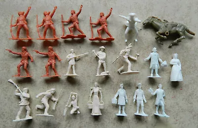 19 Recast Marx 54mm Plastic Early Americans & Pioneer Toy Soldier Figures Horse • $19.99