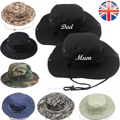 Mum And Dad Couples Hats Embroidered Cotton Adult Unisex Boonie Jungle Hat • £22.88