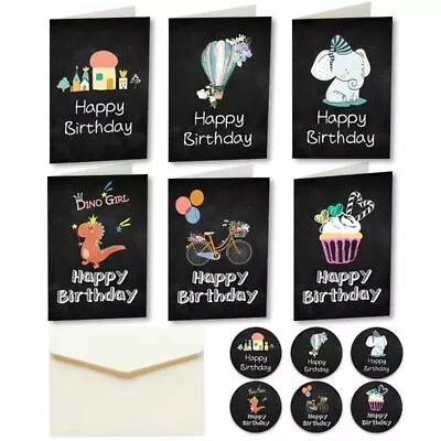 24PK Mini Happy Birthday Cards Bulk With Envelopes Stickers Inside Small 4.... • $12.76