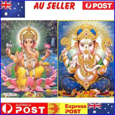 $9.99 • Buy 5D DIY Full Round Drill Diamond Painting Buddha Elephant Kit Office Craft Gift