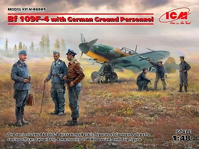 £15.99 • Buy MESSERSCHMITT Bf-109 F-4 W/ PILOTS & GROUND CREW (LUFTWAFFE MKGS)#48805 1/48 ICM