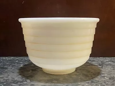 VINTAGE WHITE MILK GLASS BEEHIVE FLANGED SUNBEAM MIXING BOWL.1940'S. 3 7/8  X 6  • $27.95