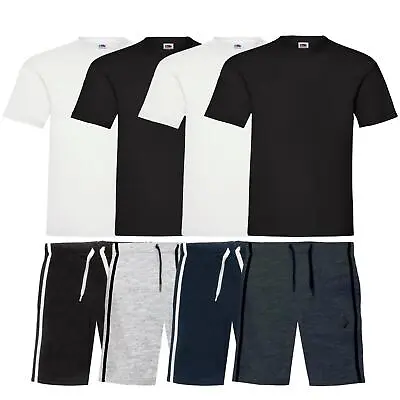 Enzo Mens T-shirt Top & Shorts Pyjama Set Cotton 2pcs Loungewear Set • £11.99