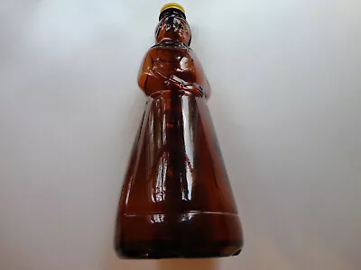 Vintage Mrs. Butterworth’s Syrup Amber Brown Glass Bottle 10  24 Oz. W/Metal Cap • $8