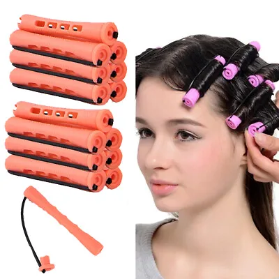10pcs Self Grip Rollers Cling Stick Non-harm Hair Curler Curls Wave Salon Tool • £2.81