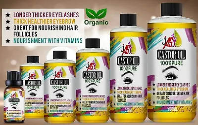 £2.89 • Buy 100% Pure Organic Castor Oil For Eyelashes ❤️ Eyebrows Hair Growth Body Care 🔥✅