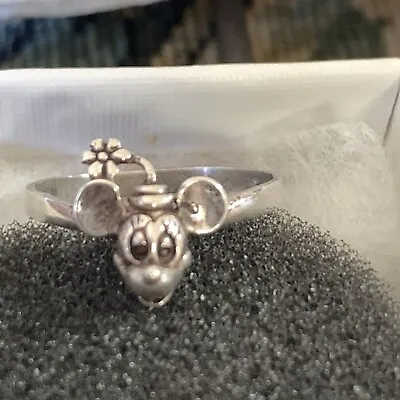 Disney Rare Original Minnie Mouse Design  Flower Hat Ring Sterling Silver 925 • $65