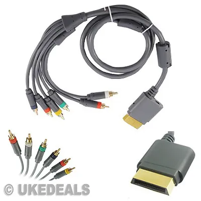 FOR XBOX360 3M Cable Gold HD RCA Component R/L AV Audio Video Optical Lead Wire • £3.70