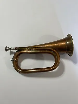 Bugle Military Vintage Cavalry Horn War Era Copper And Brass Mouthpiece & Chain • $50