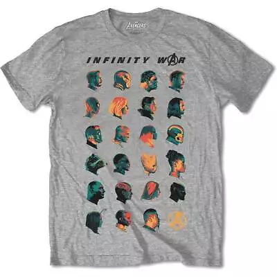 Marvel Comics Official Avengers Infinity War Head Profile Mens Grey T-Shirt XXLa • £13.95