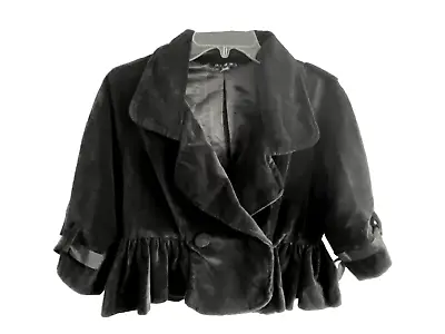 DIMRI Black Velvet Short Jacket Sz L • £30