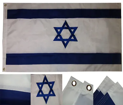 $22.88 • Buy 3x5 Embroidered Sewn Israel Country Premium Quality Nylon Flag DOUBLE SIDED