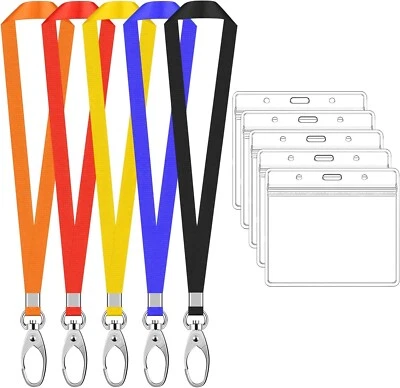 £4.99 • Buy Plain Lanyard Neck Strap Metal Clip Lanyard With ID Badge Card Holder - FREE P&P