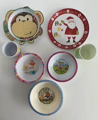 Melamine Bowls X 3 Plates X 2 & Beakers X 2 Assorted Children's Designs • £9.95