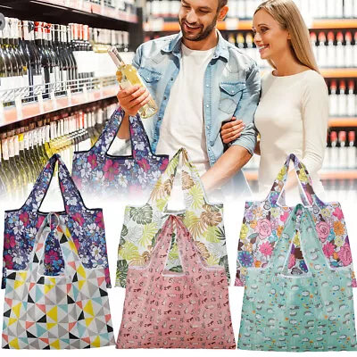 6Pcs Reusable Shopping Tote Bags Large Capacity Groceries Bags Foldable TaYiA • $25.59