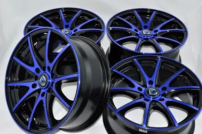 Set Of 4 New DDR ST15 16x7 5x100/114.3 38mm Black/Blue 16  Wheels Rims • $639