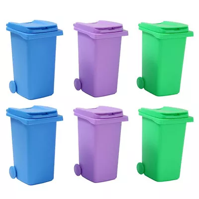 6x Boxsweden 9.5x14cm/500ml Wheelie Bin Mini Home Container Organiser Assorted • $20.95